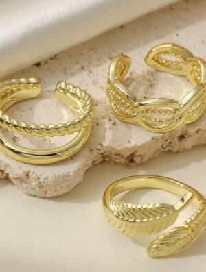 Set Anillos Encanto Dorado