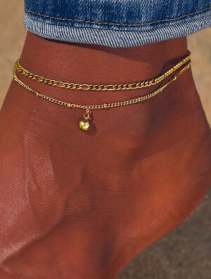 Tobillera Acero Corona de-Luz